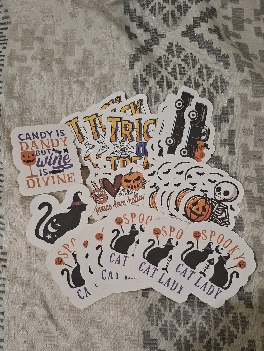 Spooky  Halloween Sticker Pack - Black & Orange